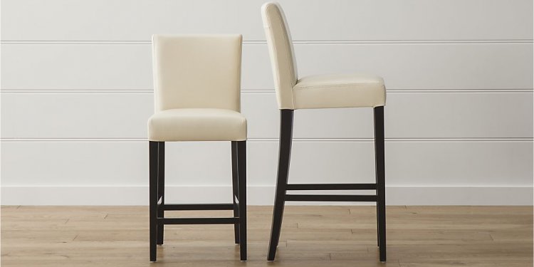 Lowe ivory leather bar stools