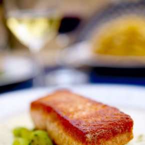 Local wild salmon stars at several upscale Vancouver restaurants.